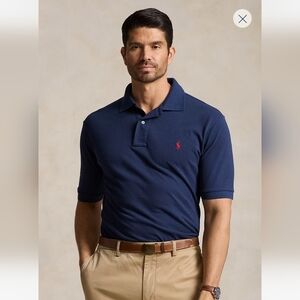 Polo Ralph Lauren Polo Shirt Big & Tall Blue Classic Mesh Logo Size 5XB NEW